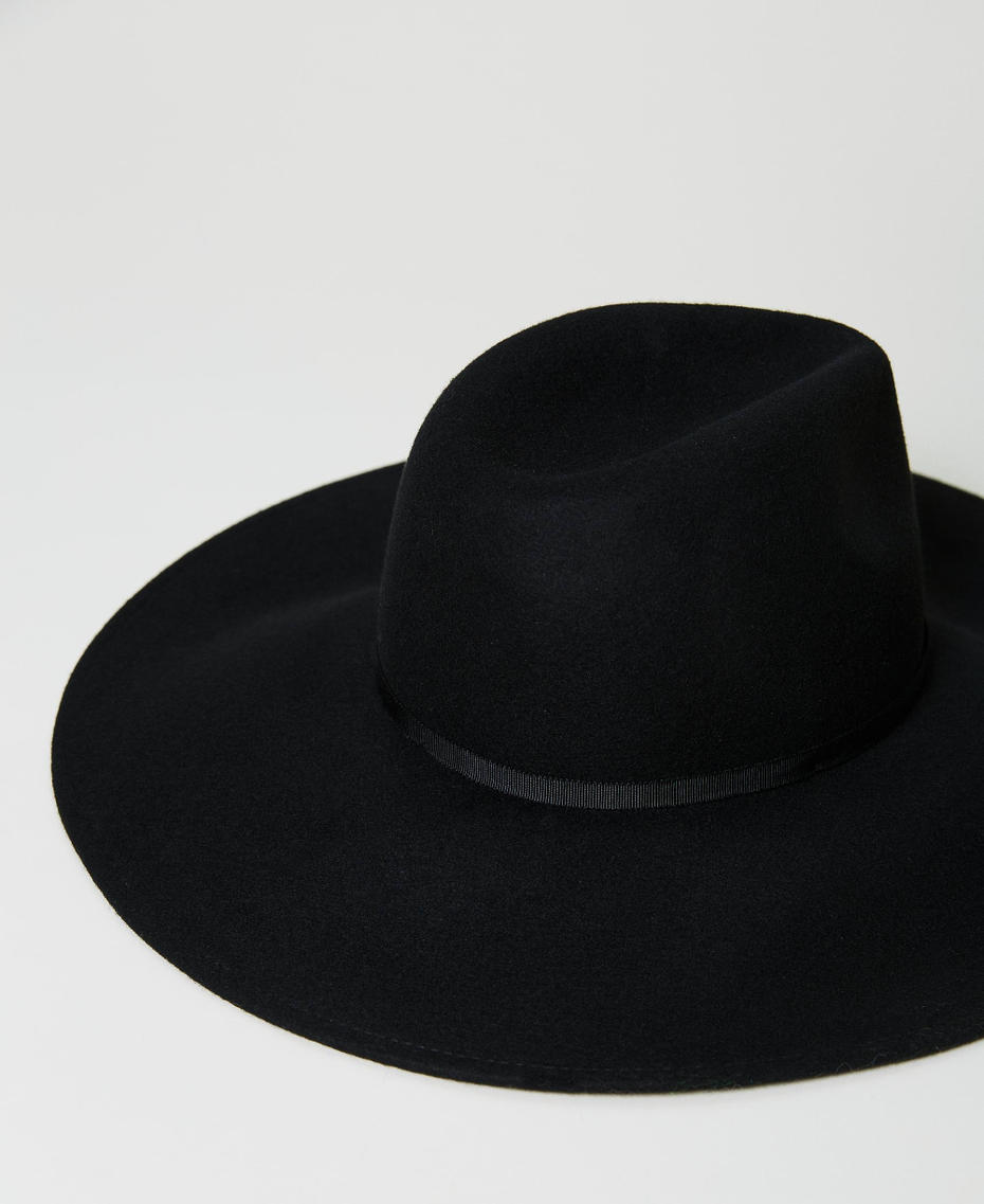 Sombrero de paño de ala ancha Negro Mujer 232TO533A-03