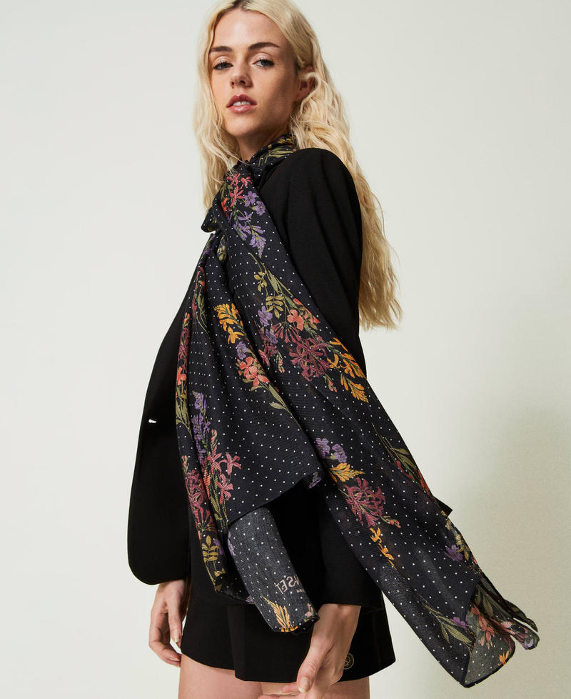 Printed stole with logo Lizard Print Woman 232TO5390-0S