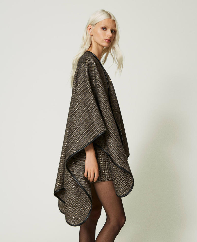 Poncho chevron avec sequins