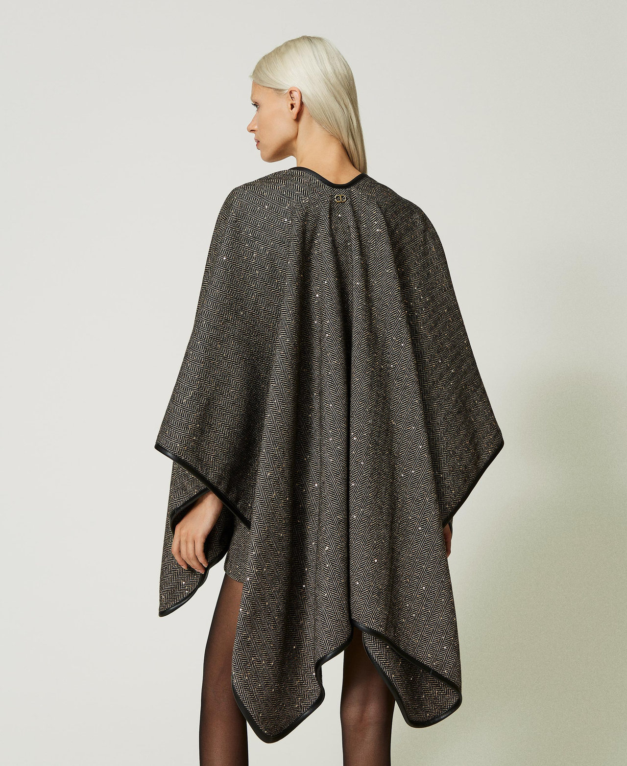 Chevron poncho with sequins