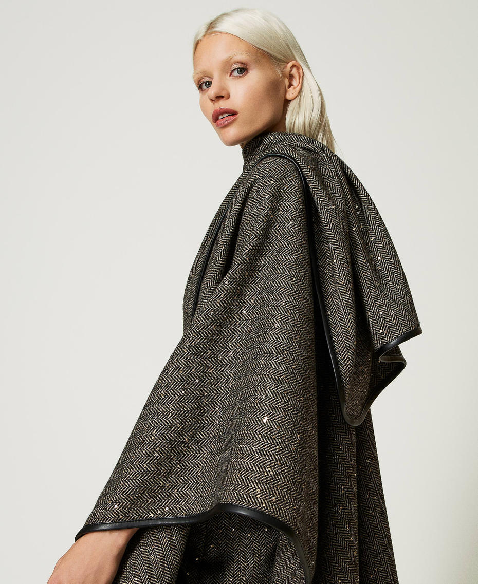 Poncho chevron avec sequins