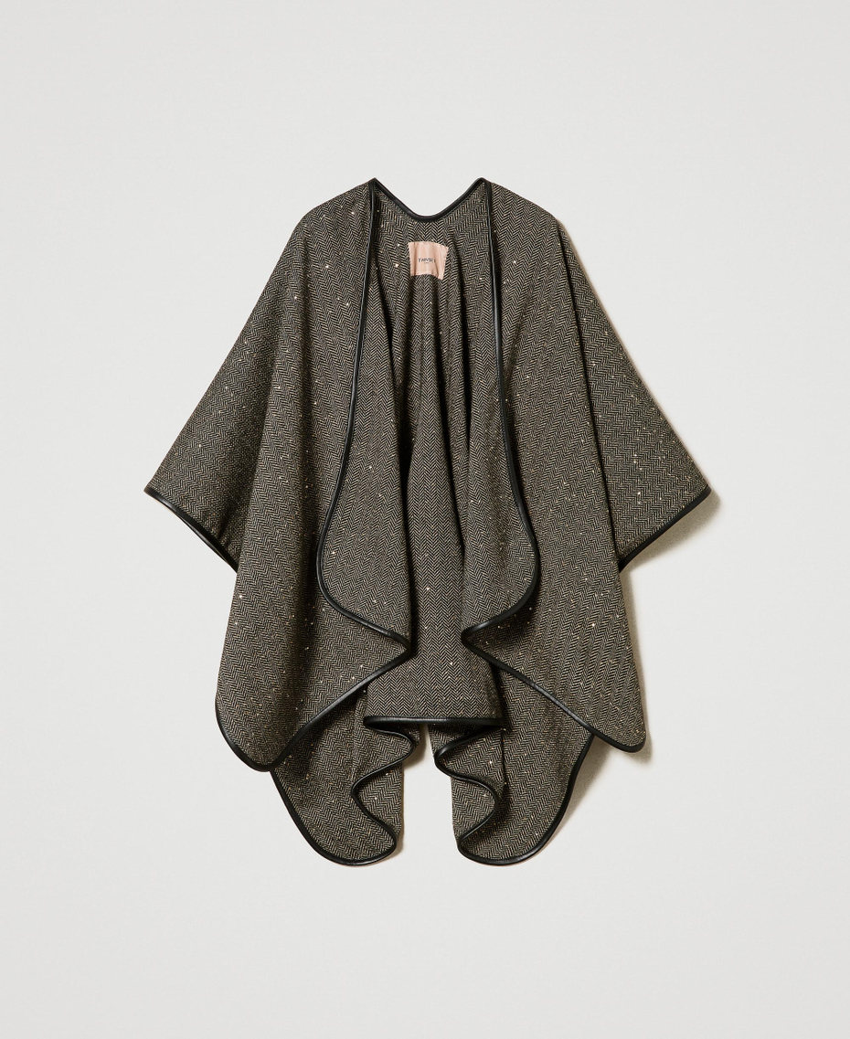 Chevron poncho with sequins