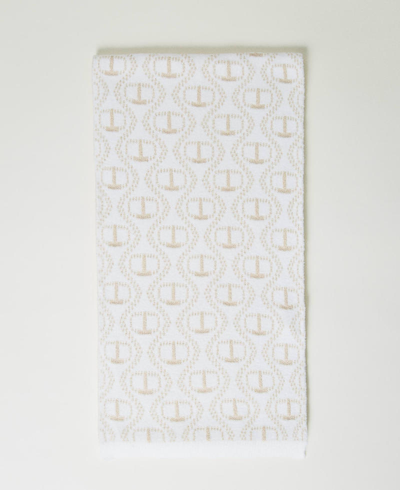 Angora blend stole with Oval T