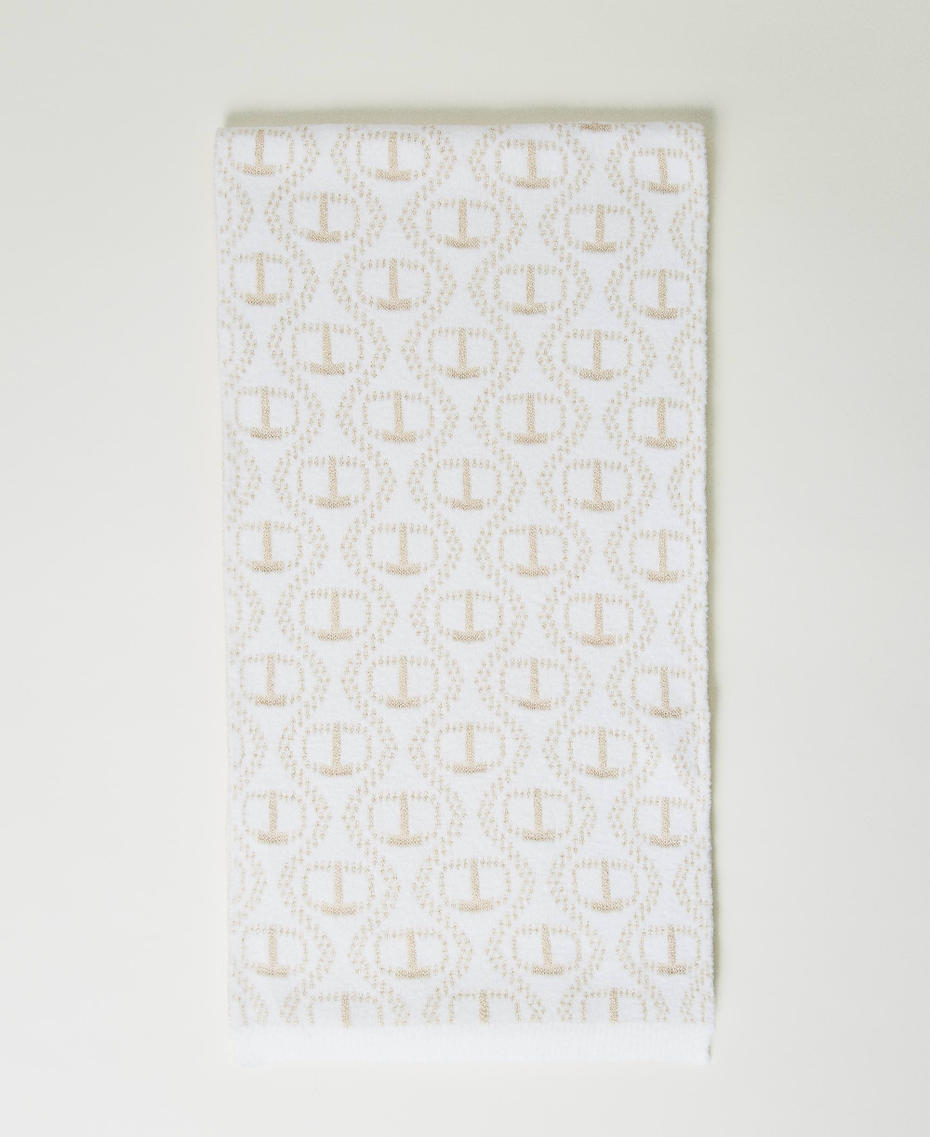 Angora blend stole with Oval T