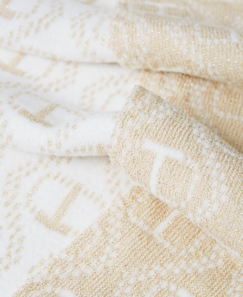 Angora blend stole with Oval T