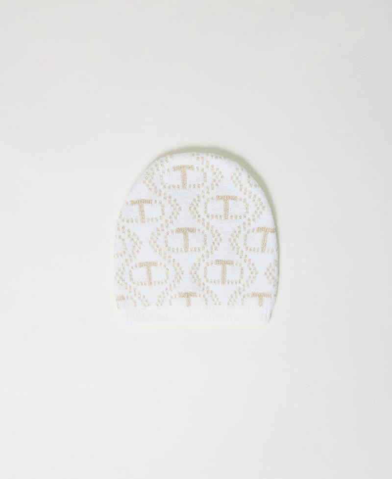 Angora blend beanie with Oval T White Snow Woman 232TO5471_00282_01
