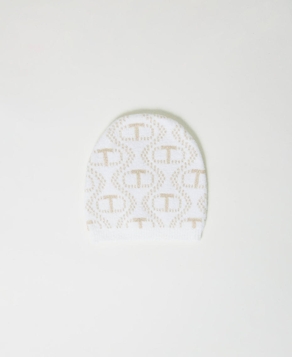 Angora blend beanie with Oval T White Snow Woman 232TO5471_00282_01