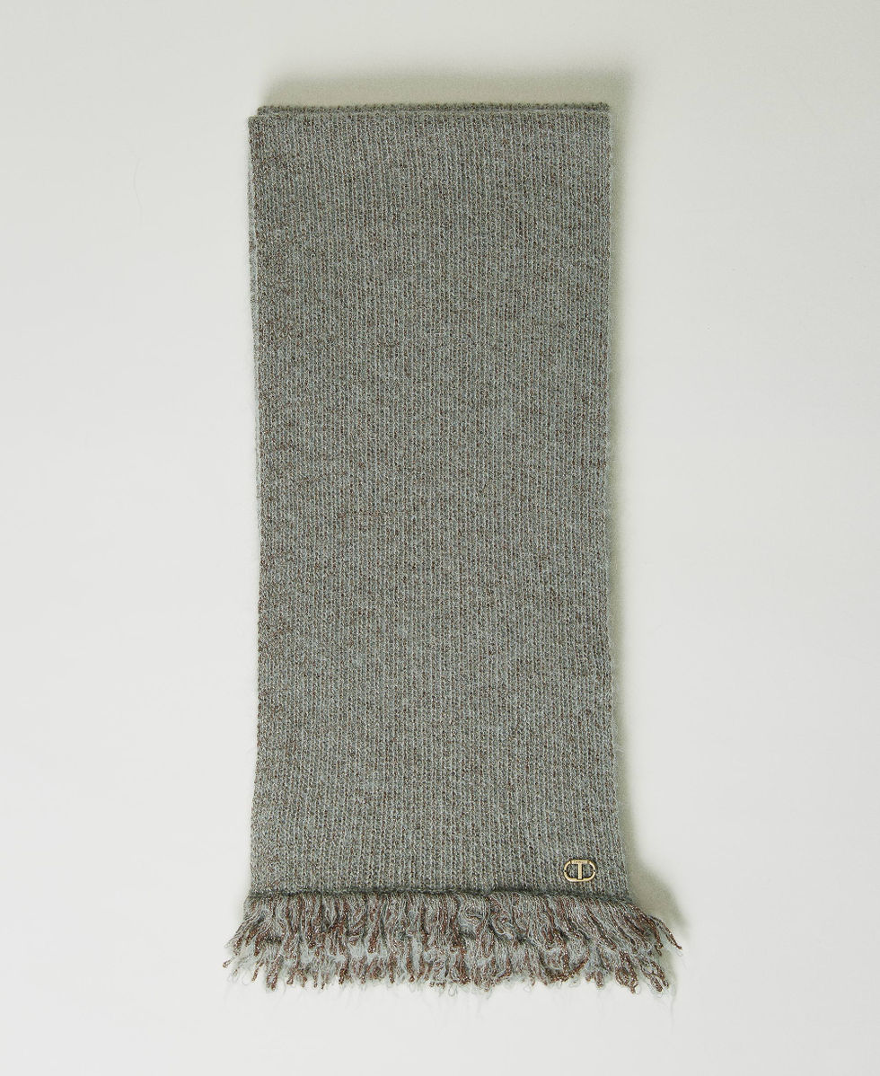 Mohair blend scarf with fringes