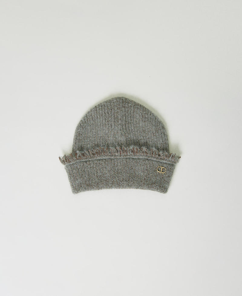 Mohair blend beanie with fringes