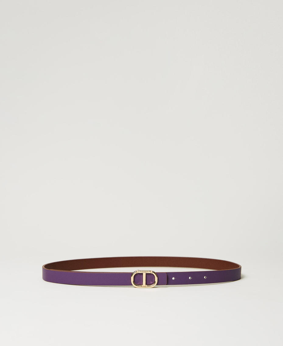 Ceinture réversible en cuir avec Oval T