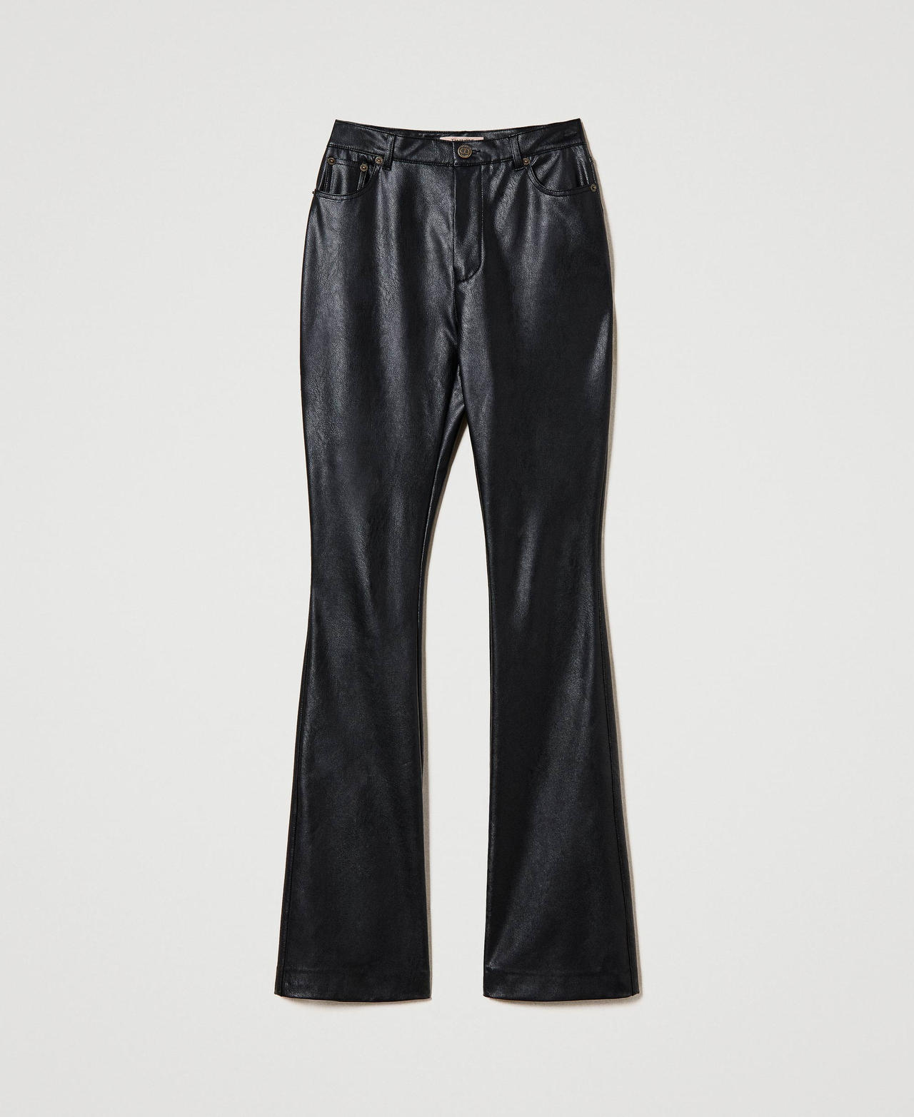 Leather-like flared trousers Black Woman 232TP201A-0S