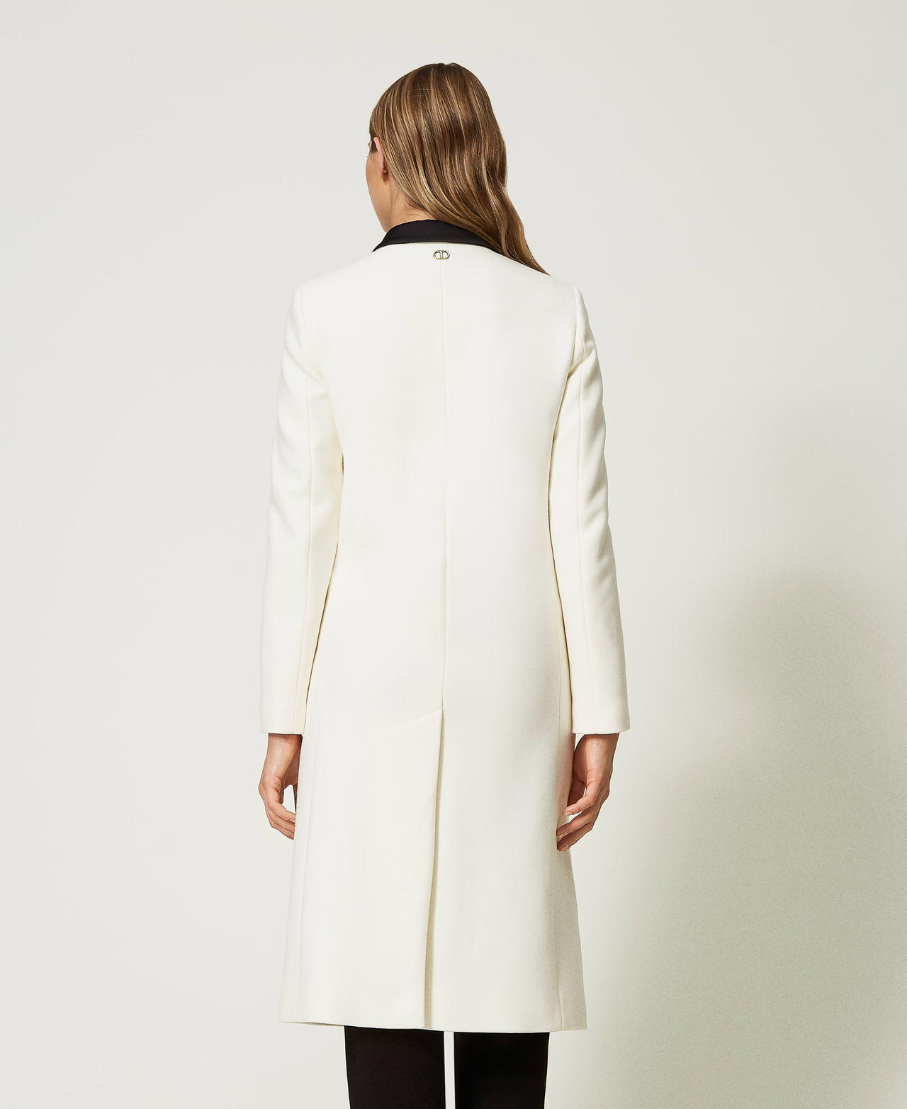 White wool blend coat sales