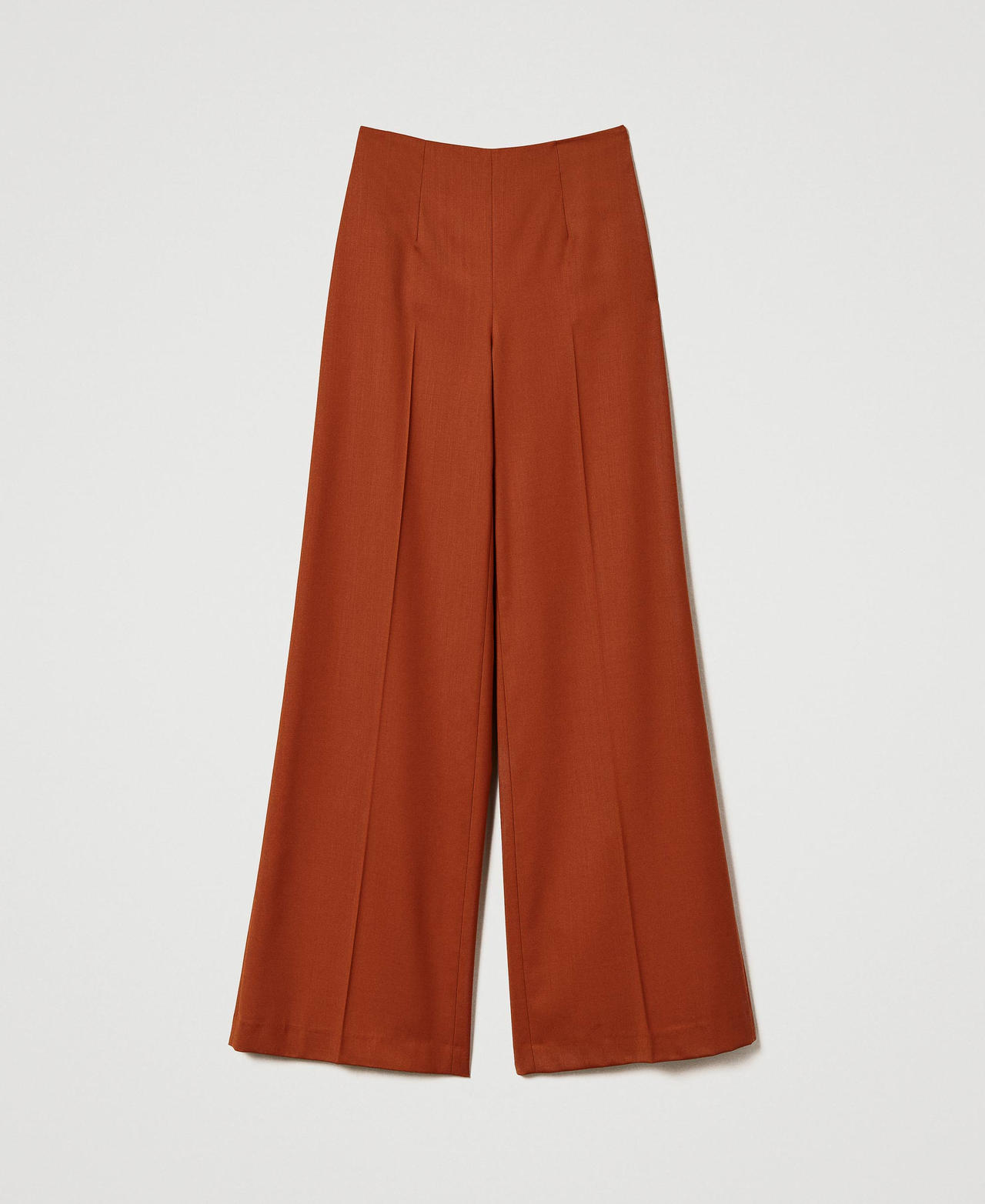 Wool blend palazzo trousers