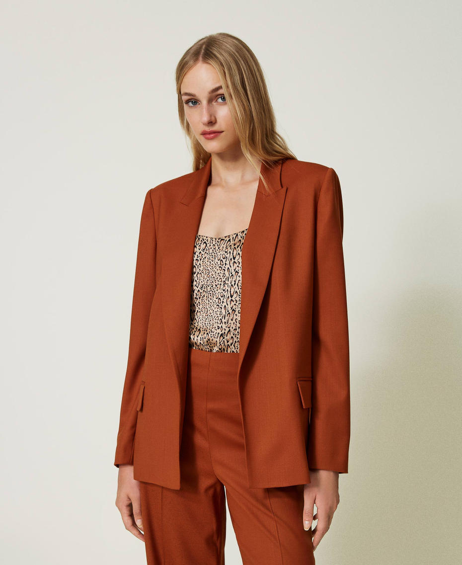 Blazer en laine mélangée