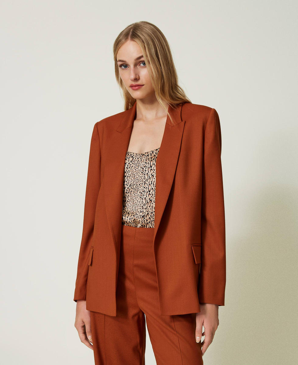 Chaqueta blazer de lana mixta