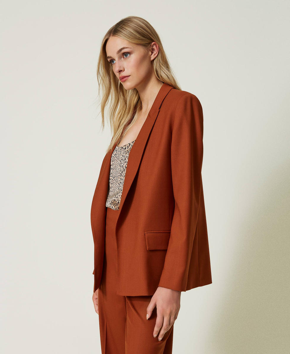 Chaqueta blazer de lana mixta