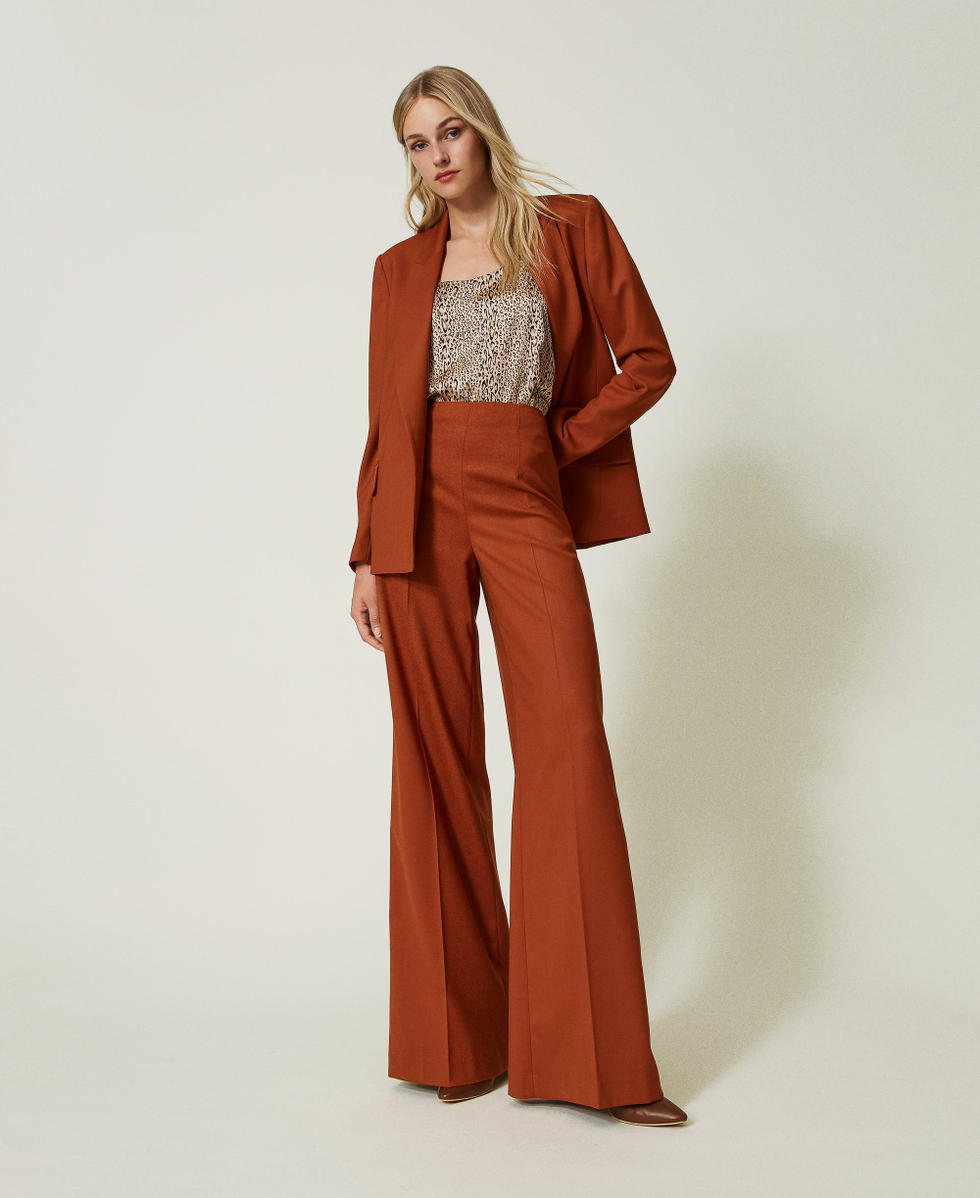 Chaqueta blazer de lana mixta