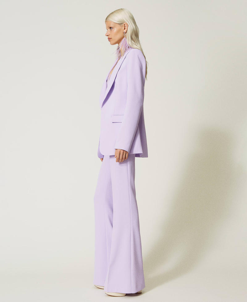 Pantalon évasé avec crêpe cady