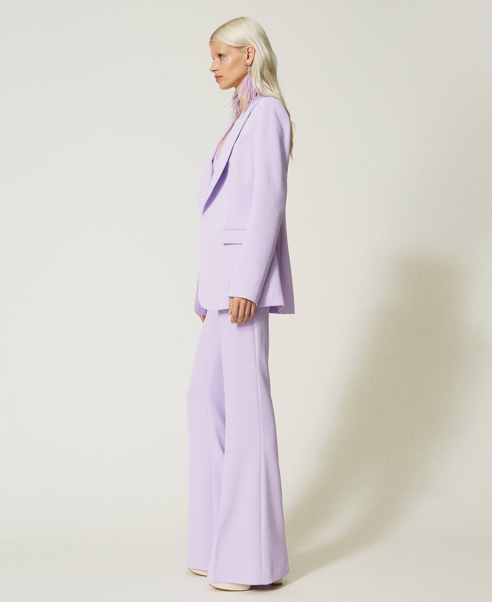 Pantaloni flare in cr&ecirc;pe cady