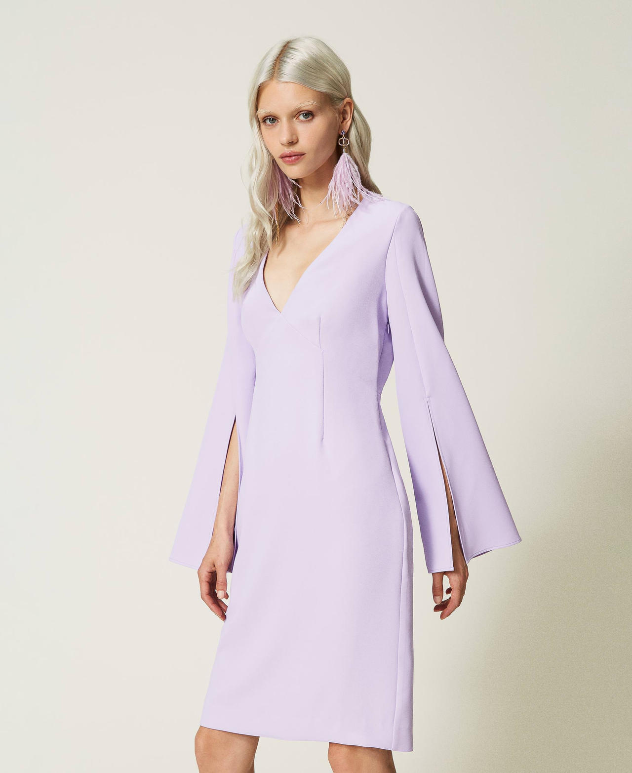 Short cady crêpe dress