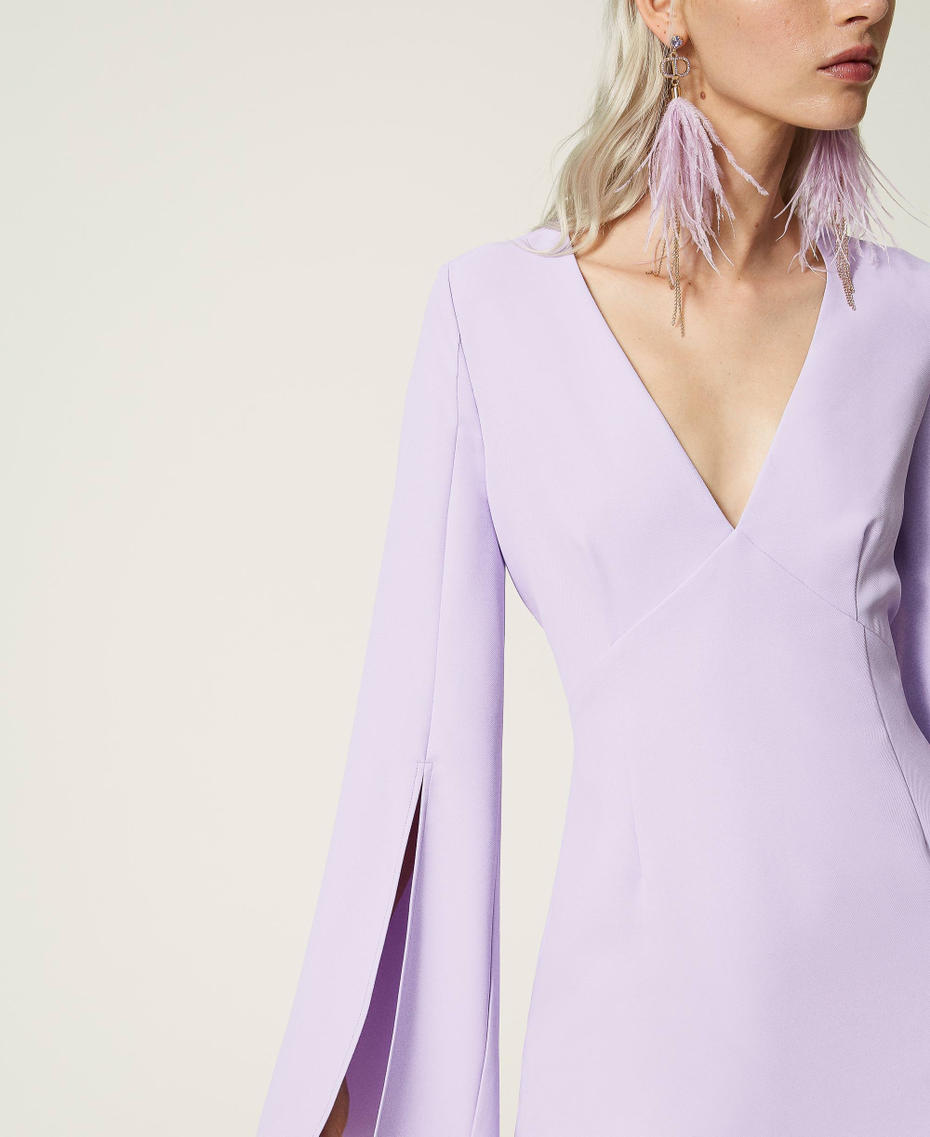 Short cady crêpe dress