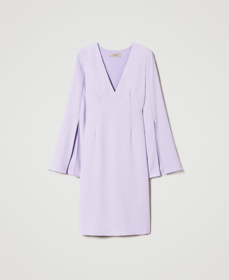 Короткое платье из крепа-кади Фиолетовый "Лаванда" женщина 232TP2055-0S