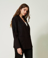 Blazer with handmade embroidery Woman, Black