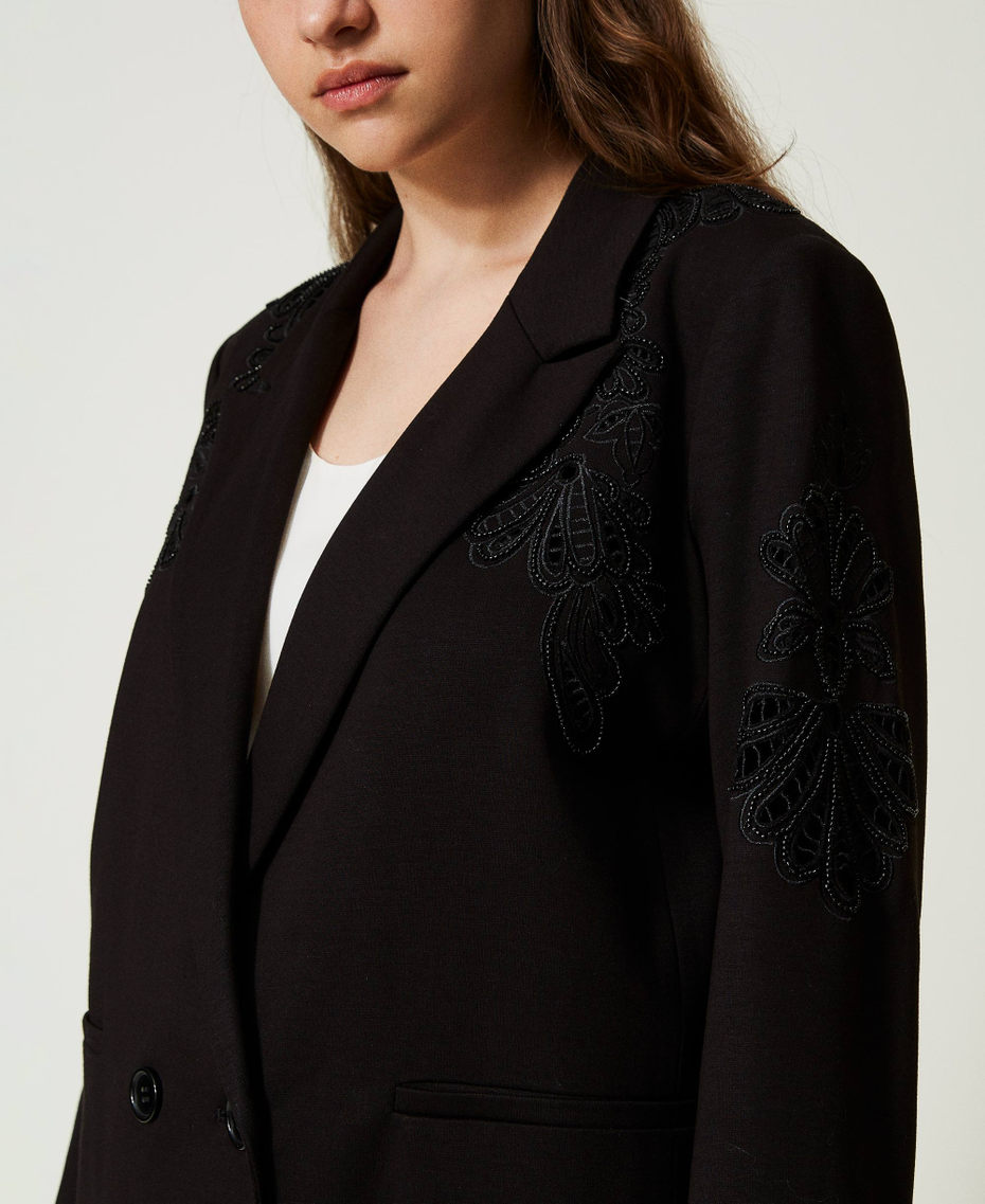 Blazer with handmade embroidery Black Woman 232TP2072-04