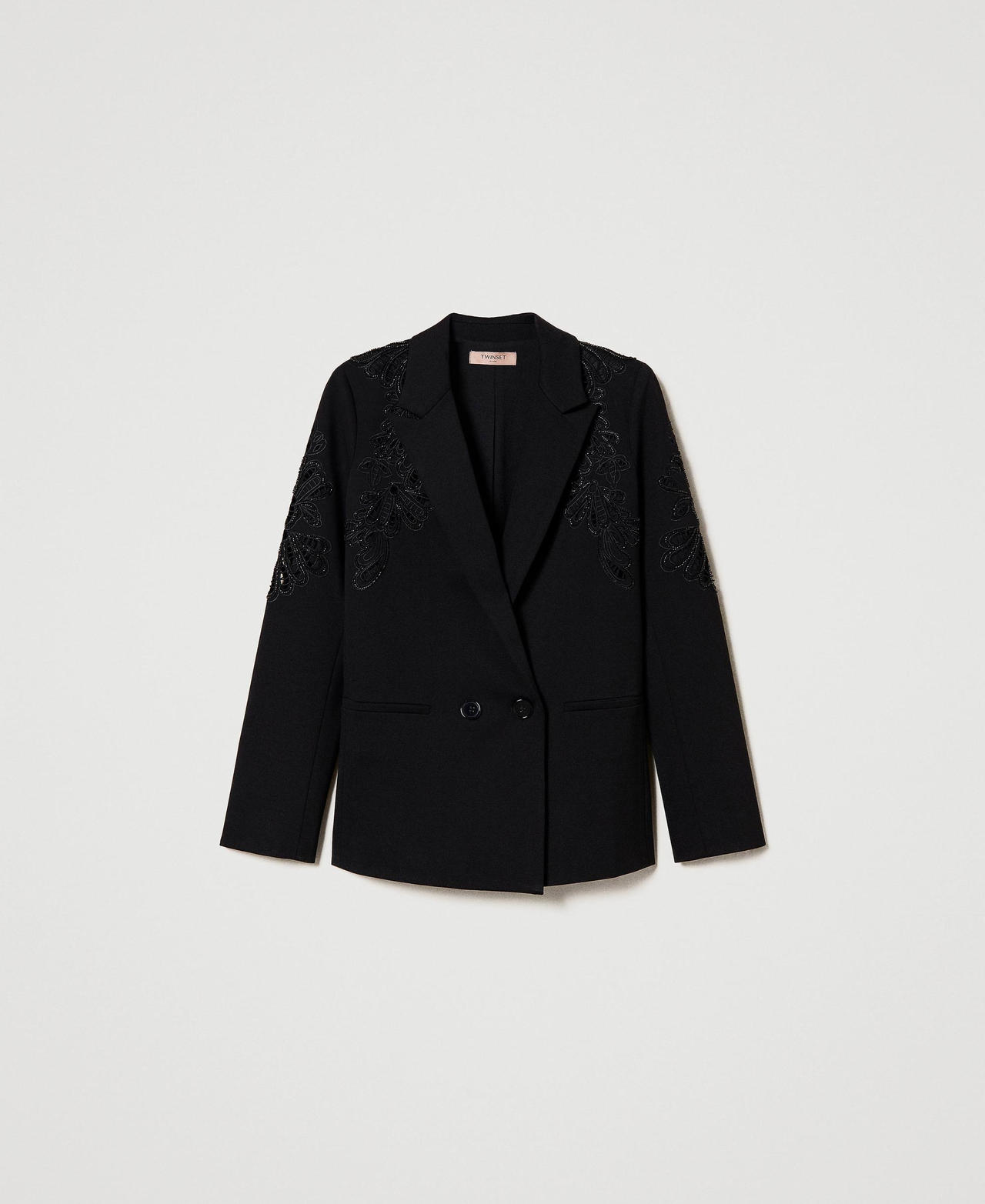 Blazer avec broderie réalisée à la main Noir Femme 232TP2072-0S