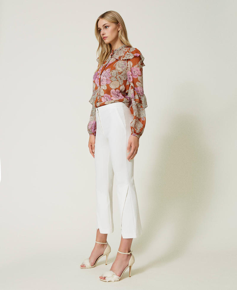 Cropped trousers with slit White Snow Woman 232TP2084-02