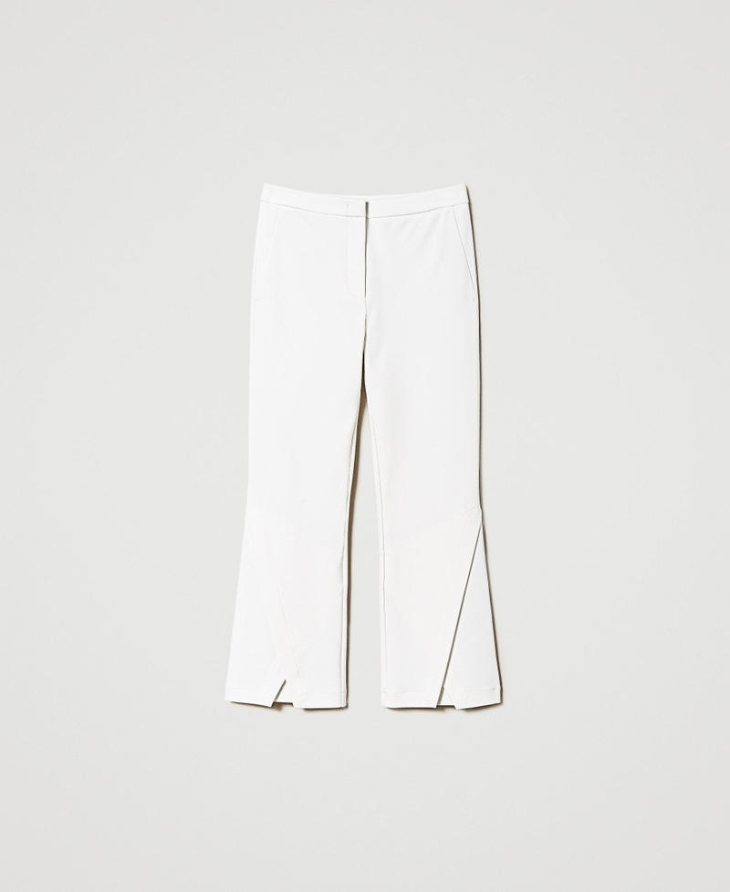 Pantalon cropped avec fente Blanc Neige Femme 232TP2084-0S