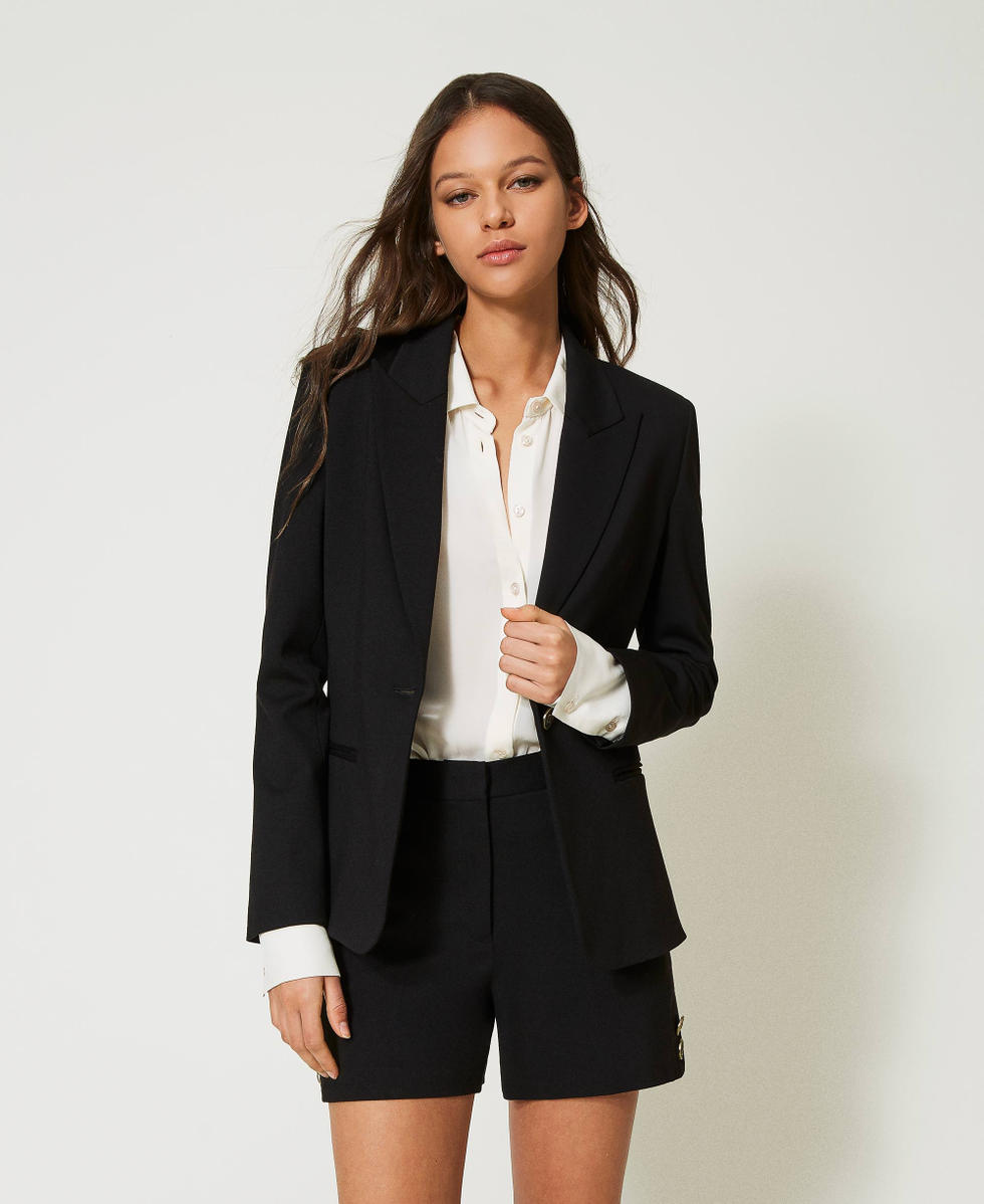 Chaqueta blazer con botones con logotipo