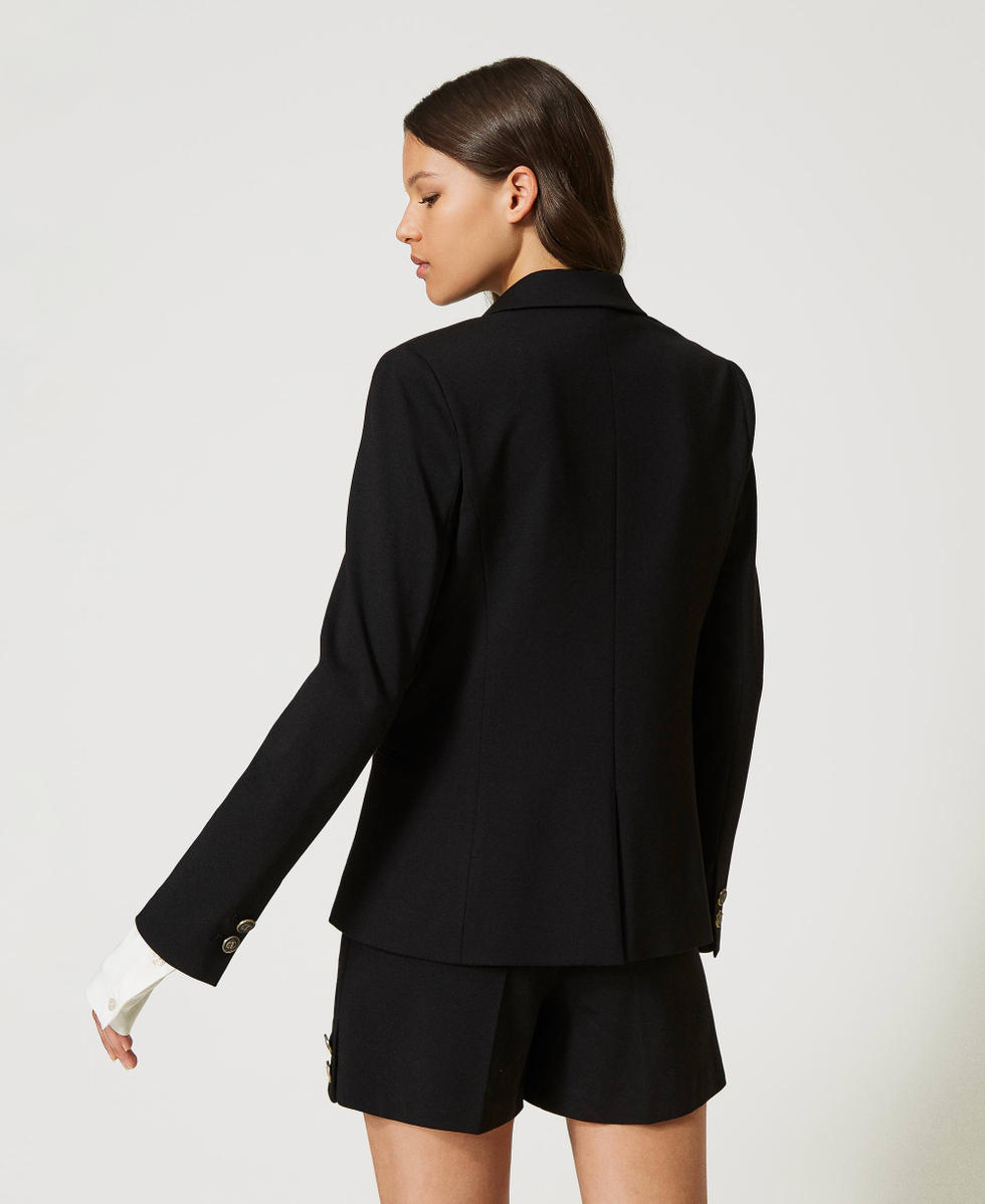 Chaqueta blazer con botones con logotipo