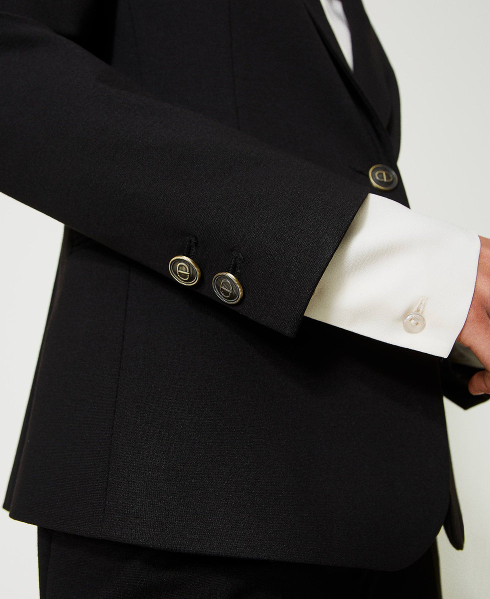 Chaqueta blazer con botones con logotipo