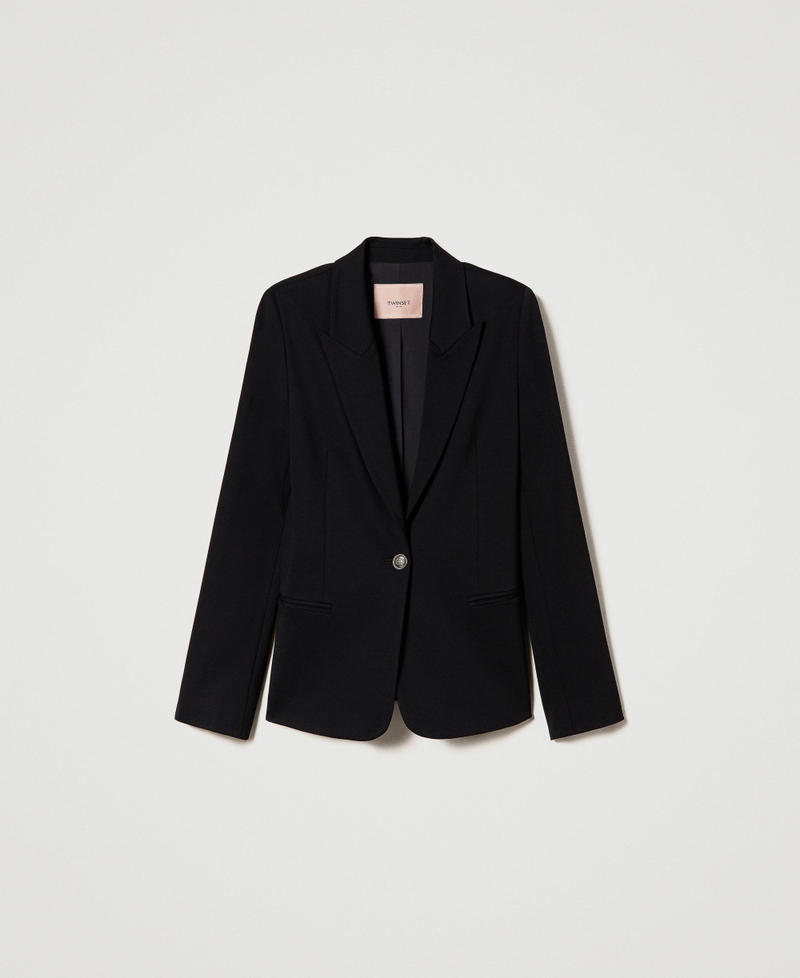 Blazer with logo buttons Black Woman 232TP2089_00006_0S