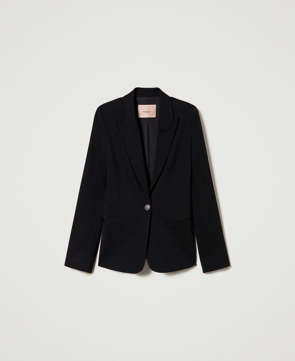Blazer with logo buttons Black Woman 232TP2089_00006_0S