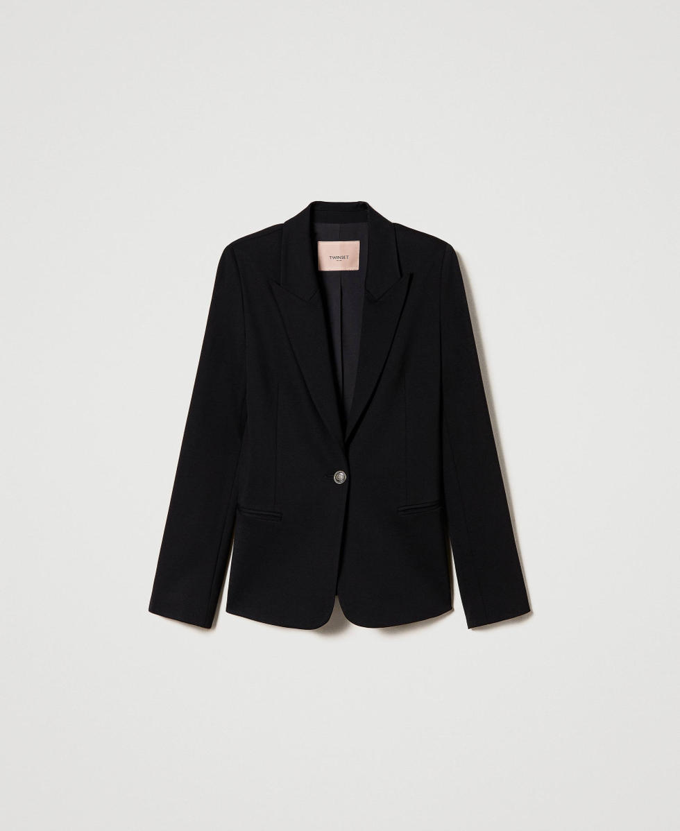 Chaqueta blazer con botones con logotipo