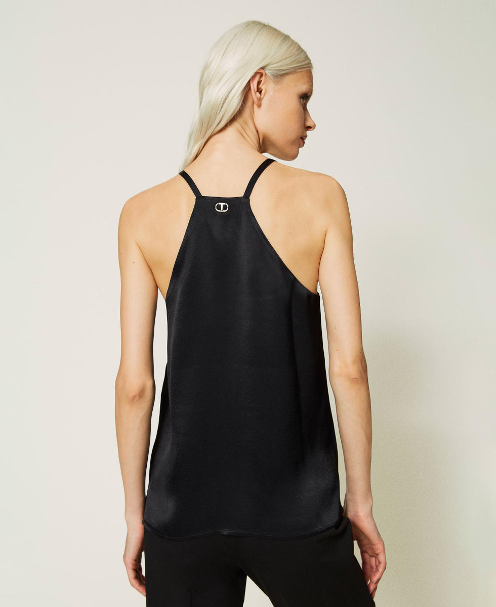 Top in raso Nero Donna 232TP2157_00006_03