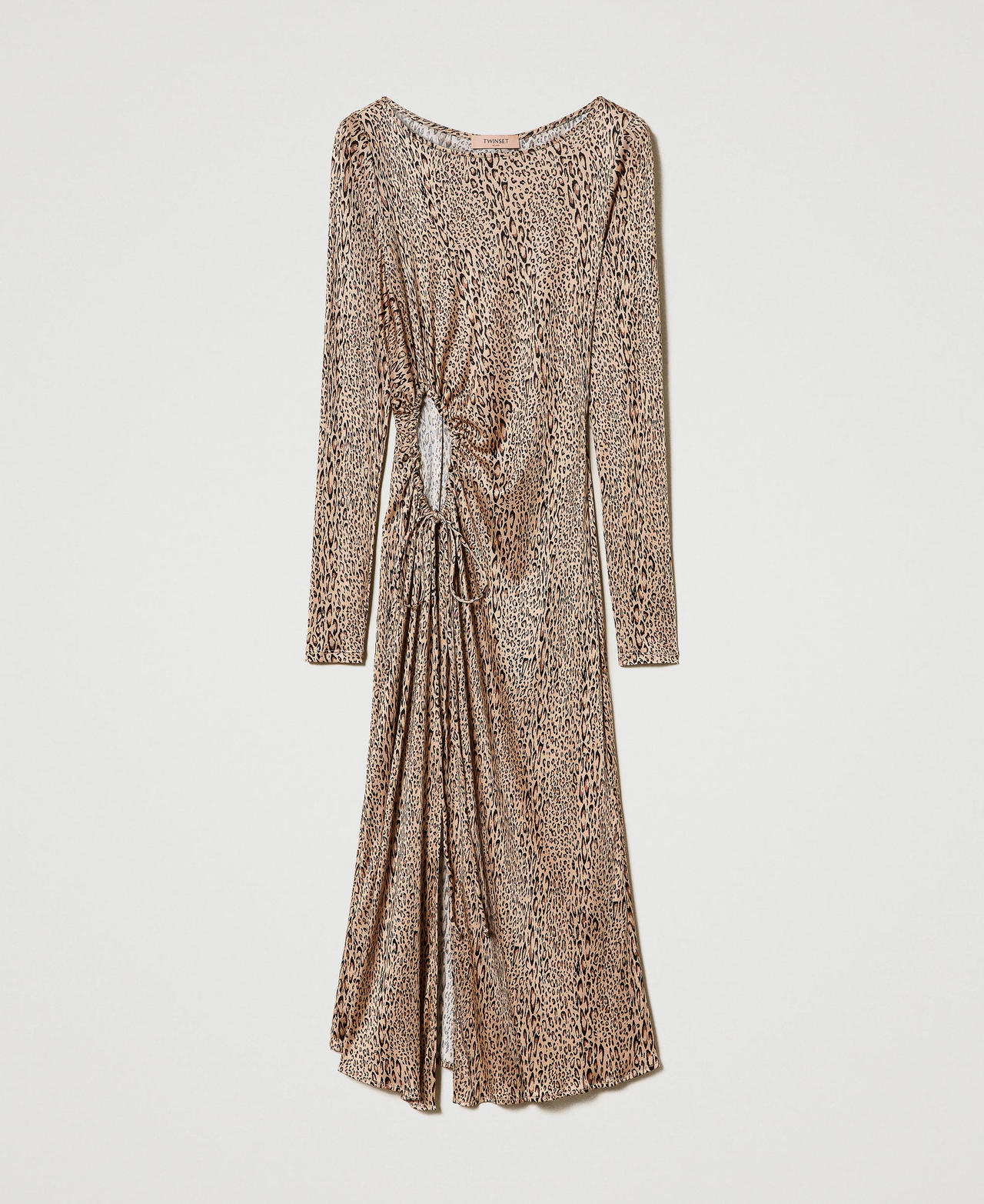 Midi dress with animal print