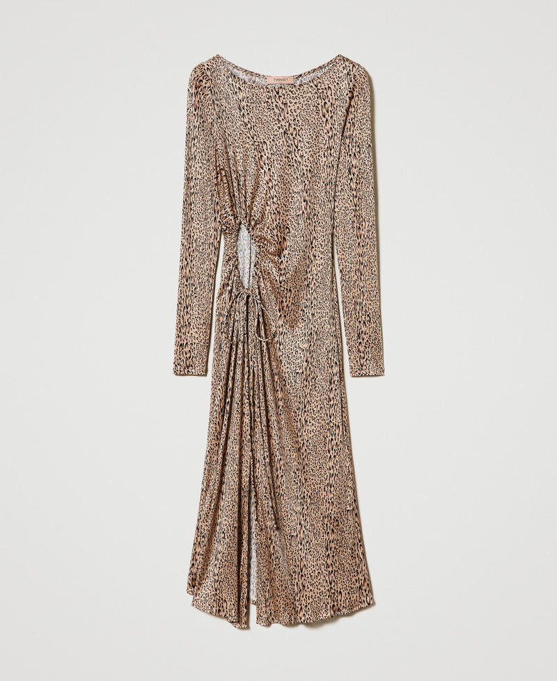 Midi dress with animal print