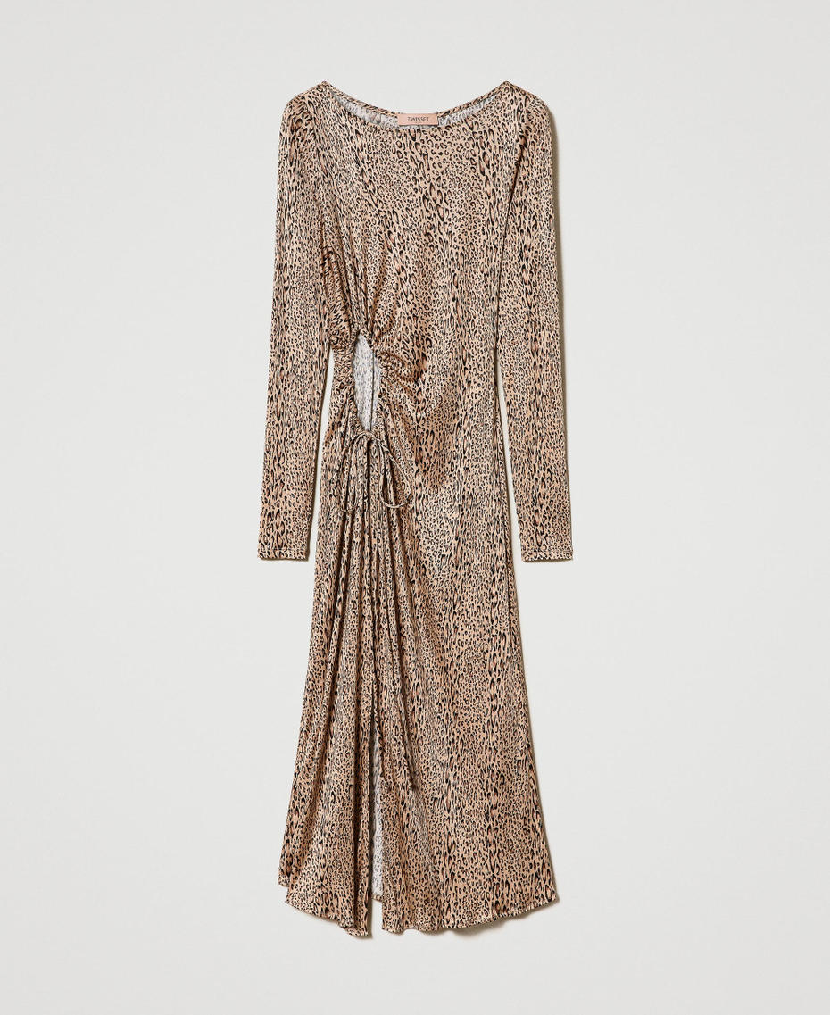 Midi dress with animal print