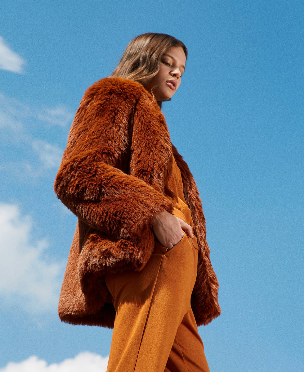 Abrigo de pelo sintetico, Chaquetas de mujer