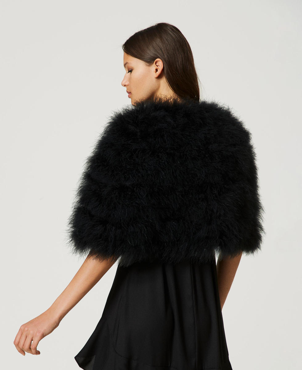 Black feather jacket womens hot sale