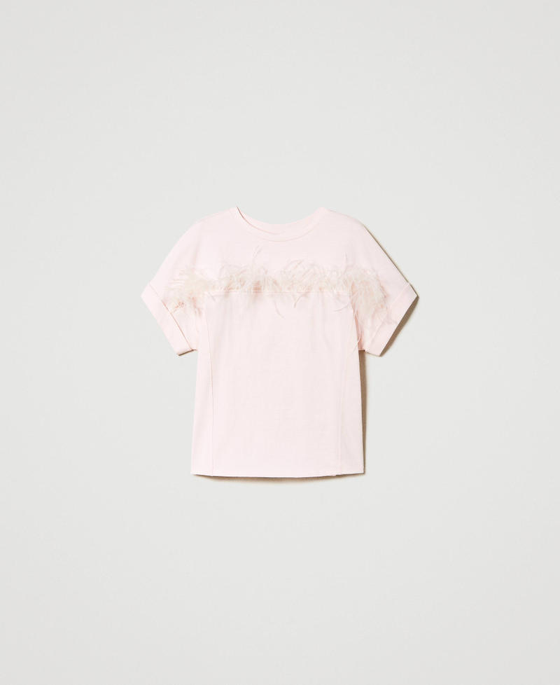 T-shirt avec plumes Rose « Blushing Bride » Femme 232TP235A-0S
