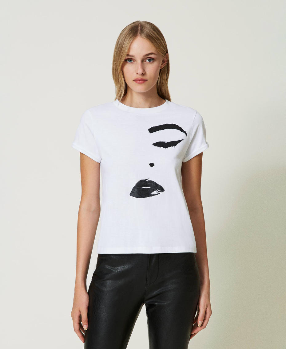 Regular t-shirt with print White Woman 232TP2380_00001_01
