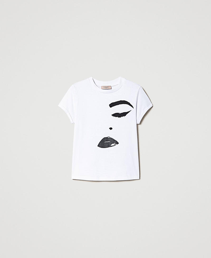 Regular t-shirt with print White Woman 232TP2380_00001_0S