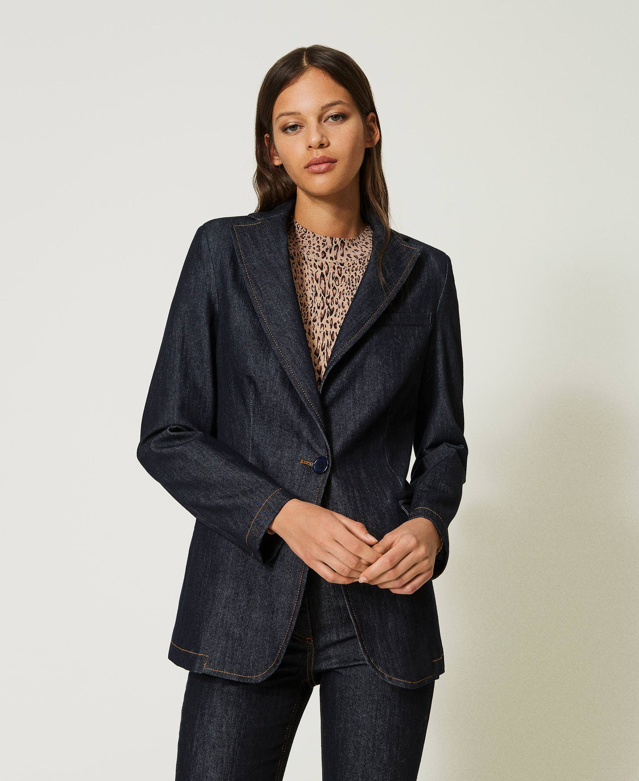 Blazer en jean Denim Foncé Femme 232TP2390-02