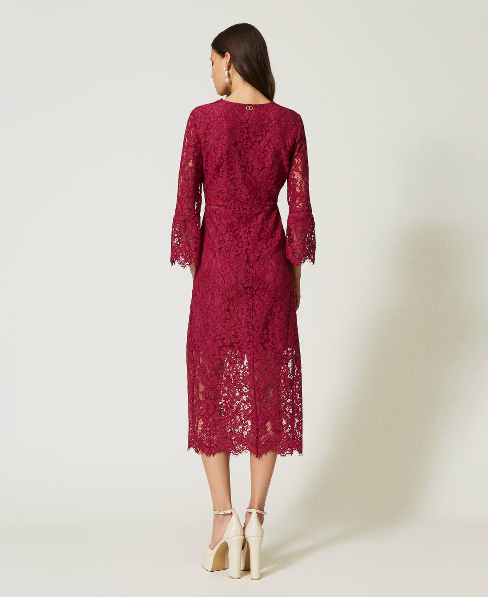 Midi macrame lace dress Woman Purple TWINSET Milano