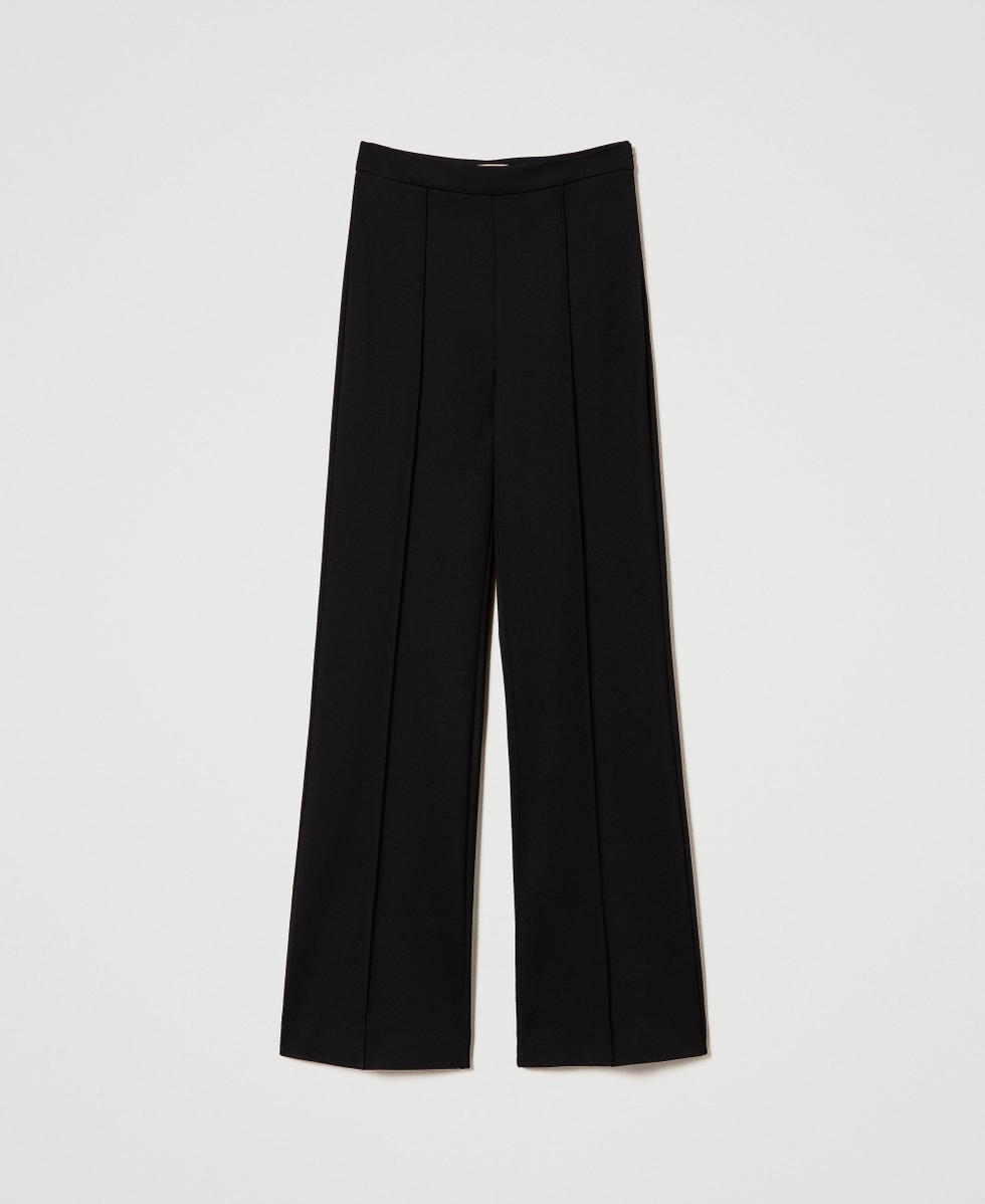 Wide leg trousers Woman Black TWINSET Milano