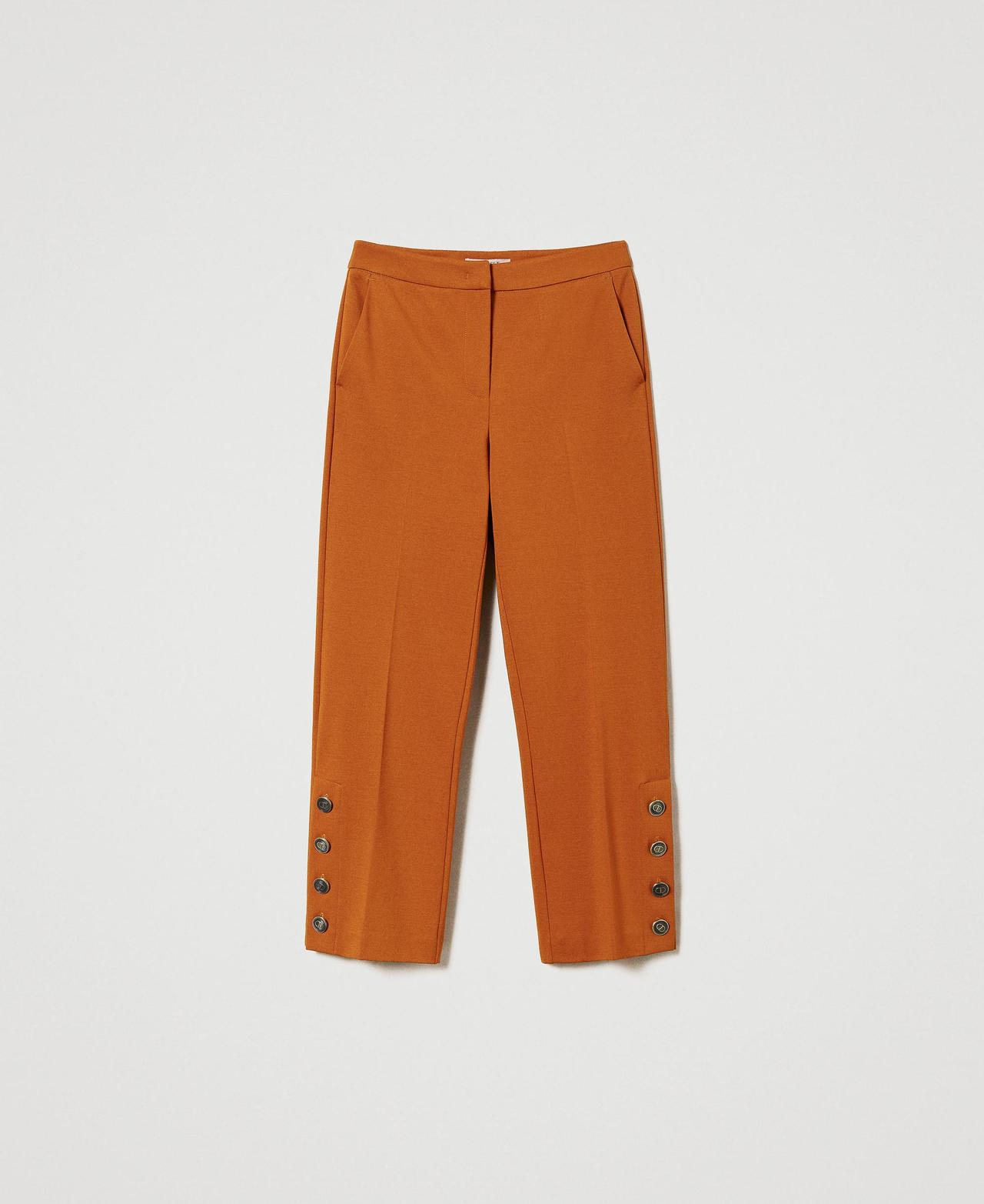 Cropped Trouser in Amber Print - 2300108